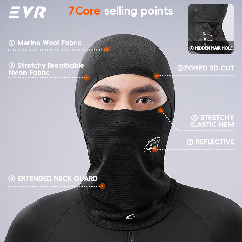 EVR Winter Wool Face Mask Neck - огляд і ціна Motorcycle Gear Mens